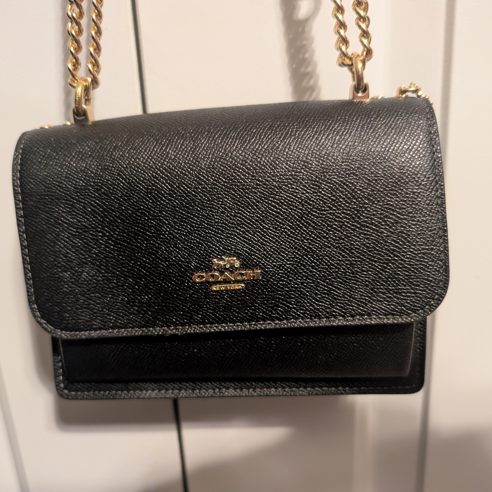 Coach Black Crossbody Bag with Gold Accents